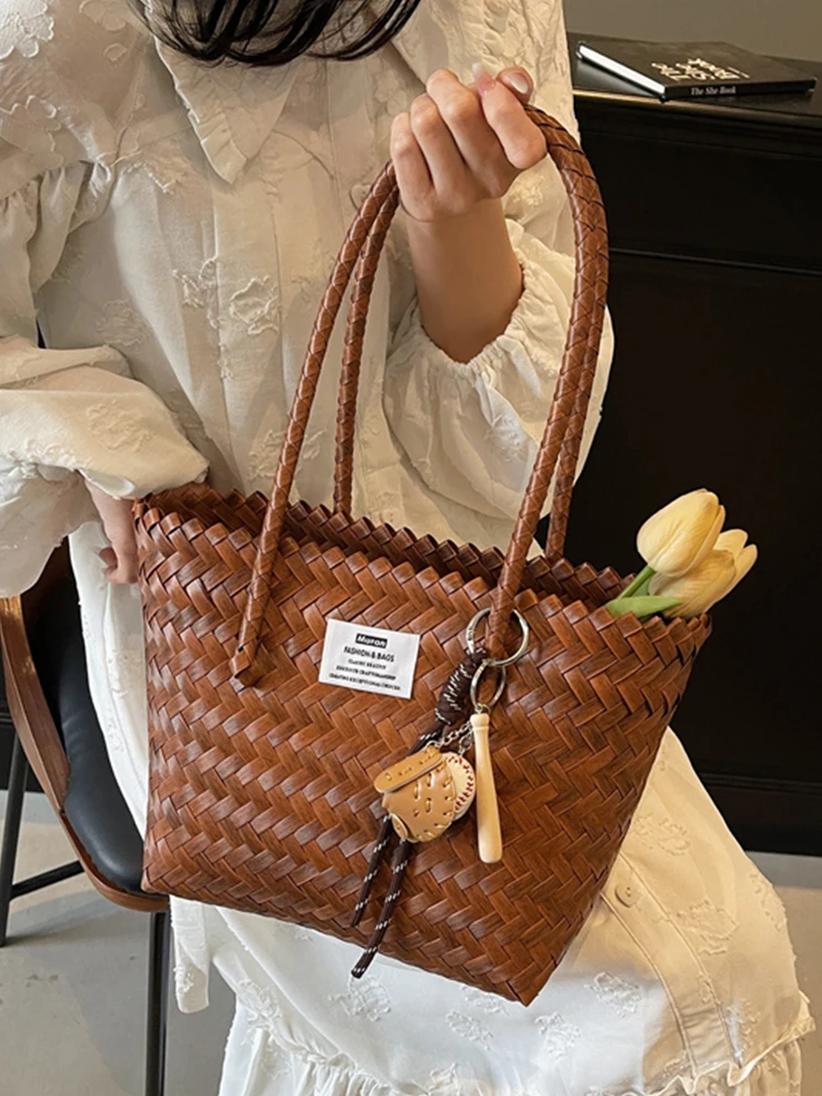 

N Большая пляжная сумка Capaci St Woven oulder, женская сумка-корзина, летняя новая модная модная сумка для рынка