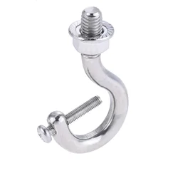1Pc M10 Hooks 304 Stainless Steel J Shaped Threaded Hanger Wall Ceiling Mounting Bolt for Heavy Duty High Bay Light Utility Hook