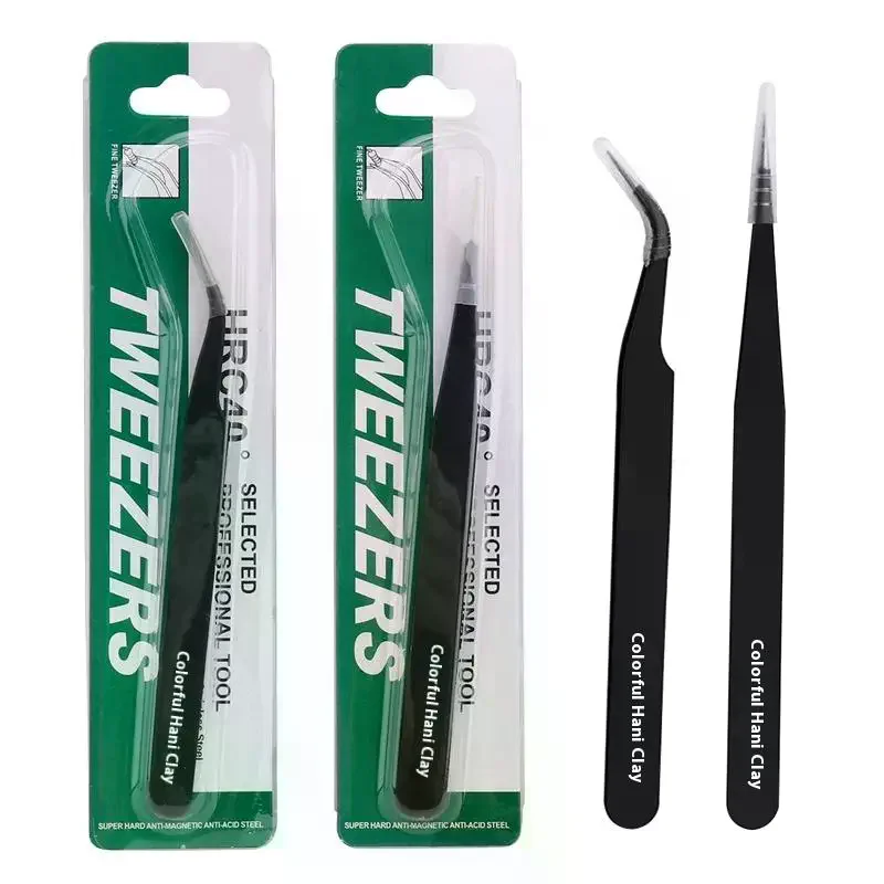 1/2Pcs Anti-static Metal Tweezers Set Pointed Curved Tweezer Precision Maintenance Industrial Tool Electronics Repair Tools