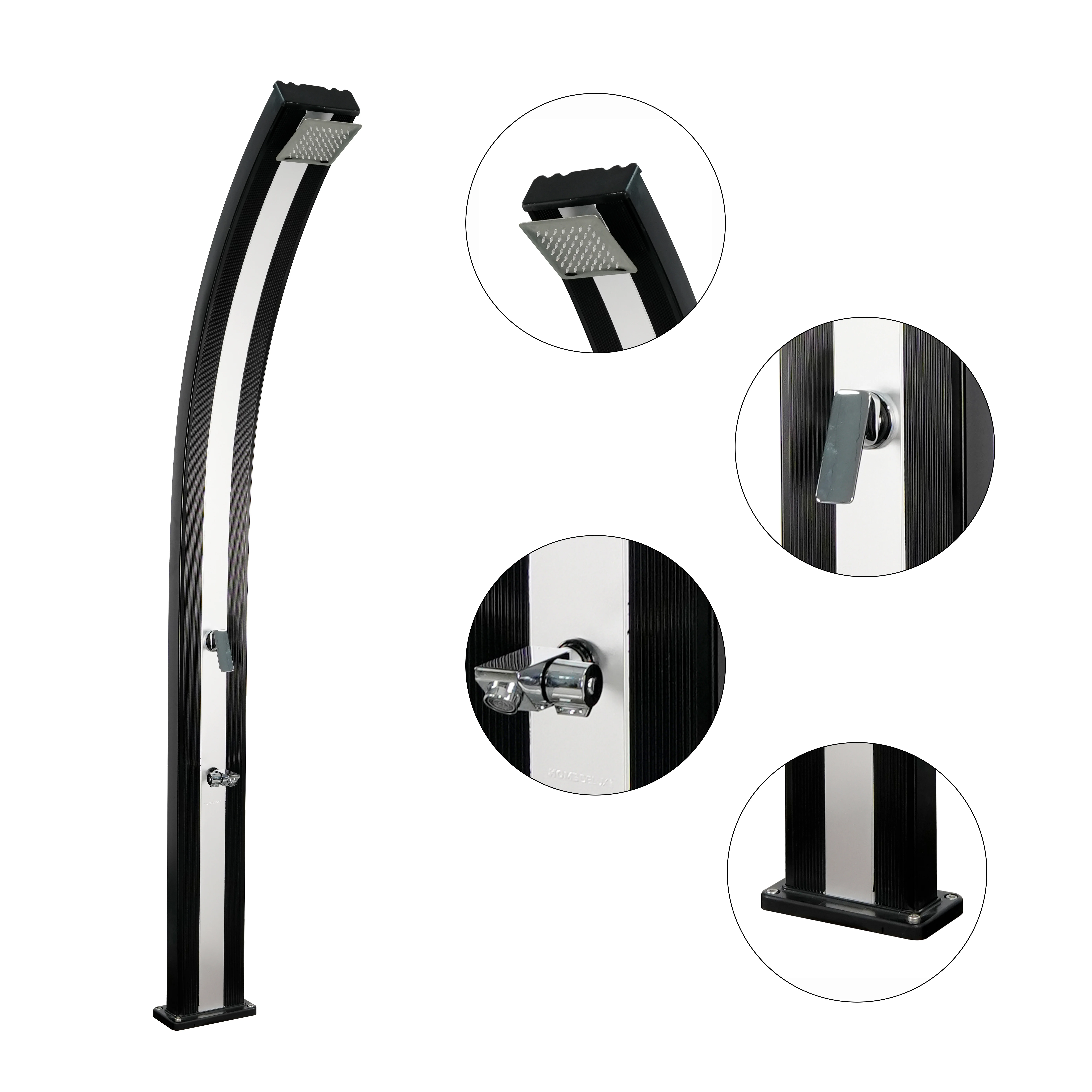 

Hot Sale Aluminum Bend Body Low Price Outdoor Swimming Pool Solar Shower Curved Outdoor Solar Showerpromote sales