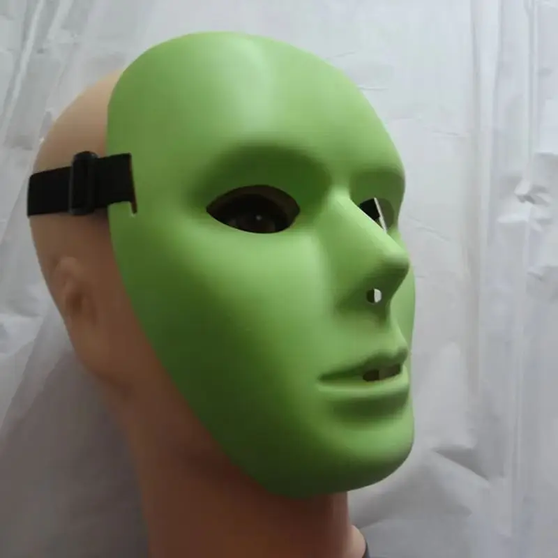 Máscara facial luminosa verde Hip-Hop Ghost Dance JabbaWockeeZ estilo accesorio de Halloween para hombres y mujeres disfraz de Hip Hop