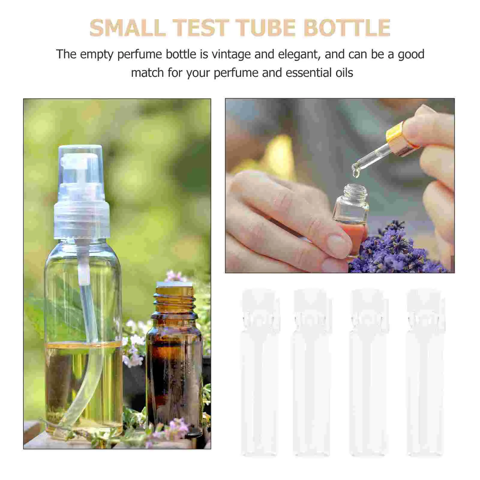 50 Pcs Spray Water Bottle Perfume Sample Refillable Bottles with Drop Portable Empty Tube Transparent Travel