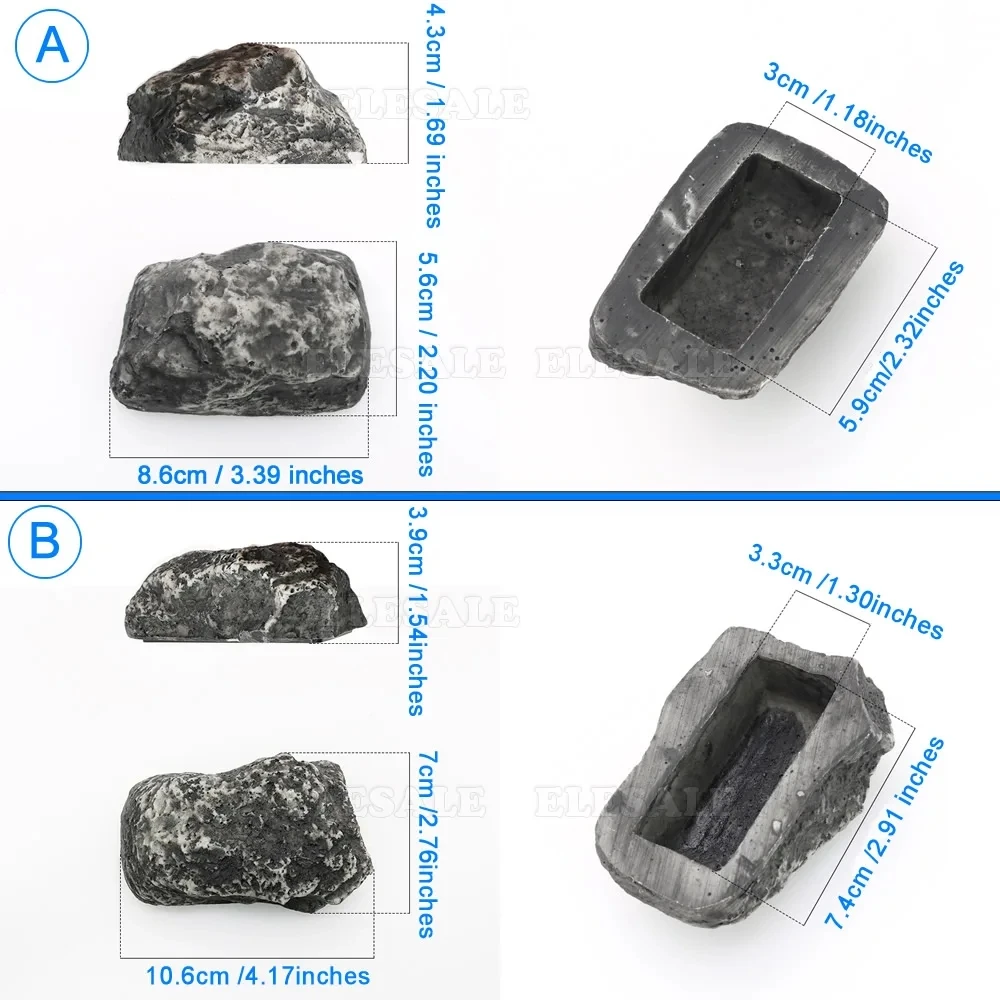 مفاتيح إخفاء الصخور المخفية للحديقة الخارجية ، صندوق تخزين آمن ، إبداعي وعصري ، حجري مزيف