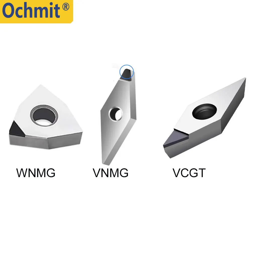 Ochmit insertos PCD CBN, CCGT, DCGT, SCGT, VBGT, VCGT, TCGT, Corte CNC, torneado de perforación, inserto de torneado, 2 piezas