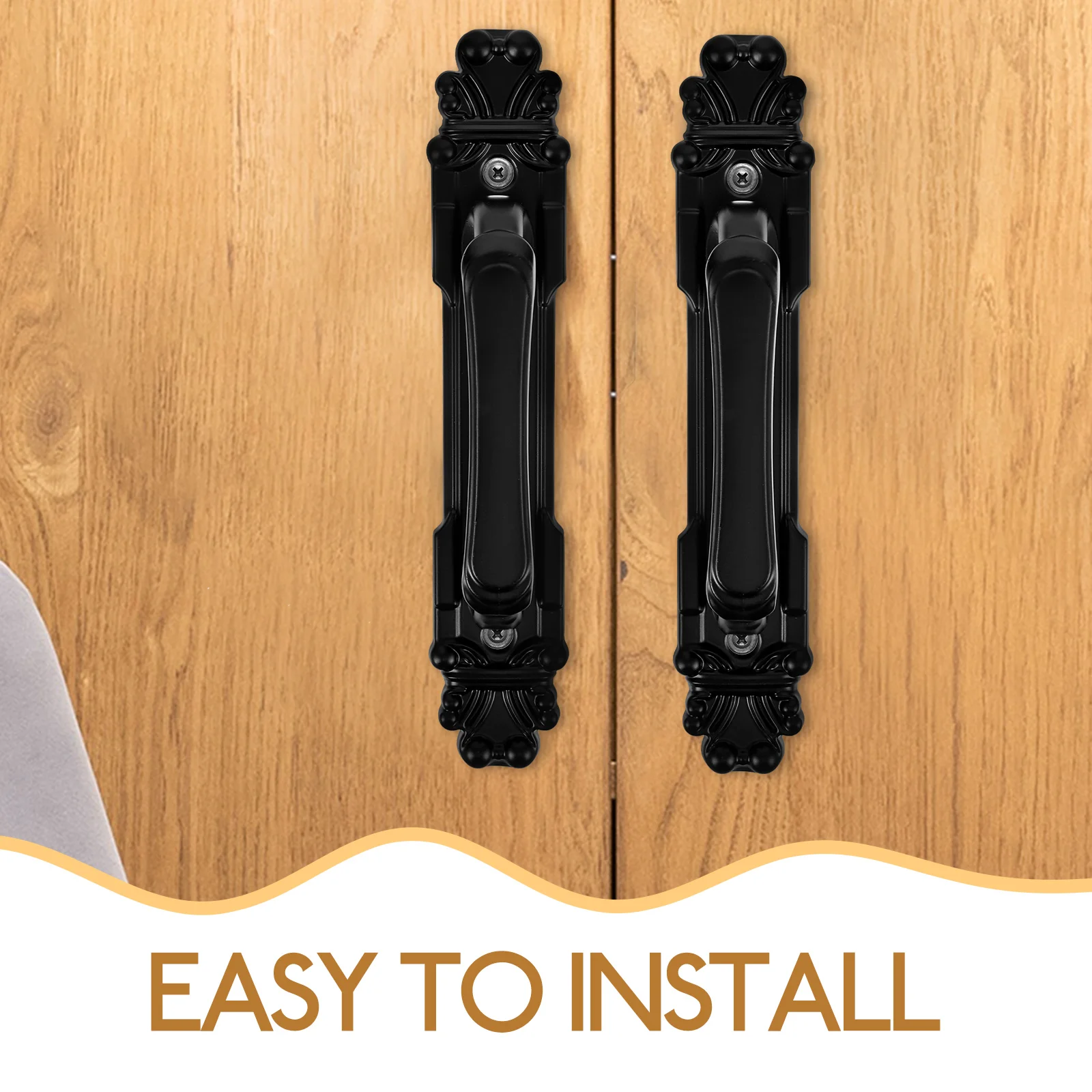 2 buah gagang pintu gudang tarikan geser permukaan dipasang pegangan lemari aksesoris furnitur logam tembaga