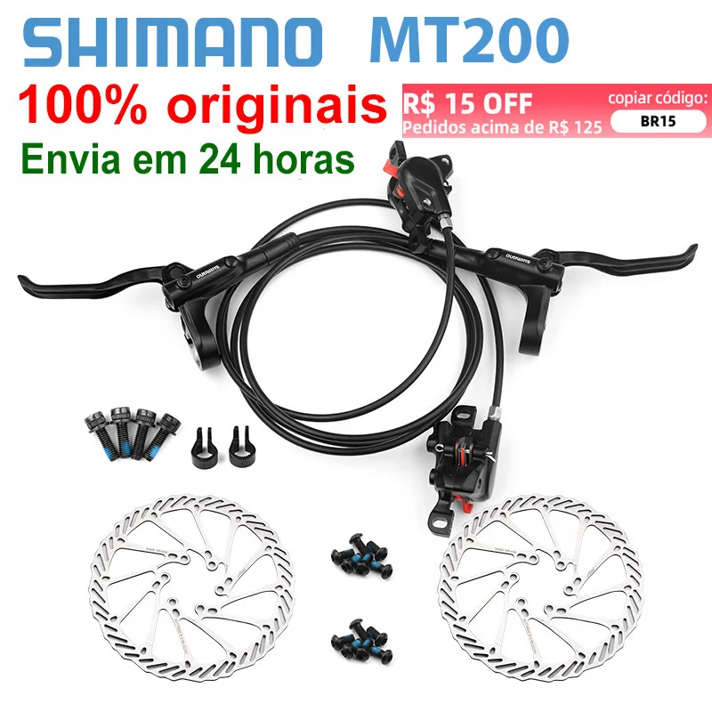Shimano br bl mt200 freio hidráulico da bicicleta 800/1350/1450mm mtb freio a disco hidráulico mountain bike atualização mt315 peças freio hidraulico shimano freio mt 200