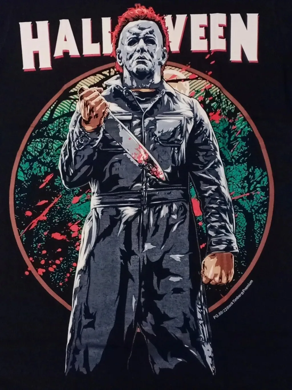 Halloween Michael Myers Slasher Horrorfilm Vintage Grafik T-Shirt Baumwolle Herren Damen Streetwear T-Shirt – Detail 5