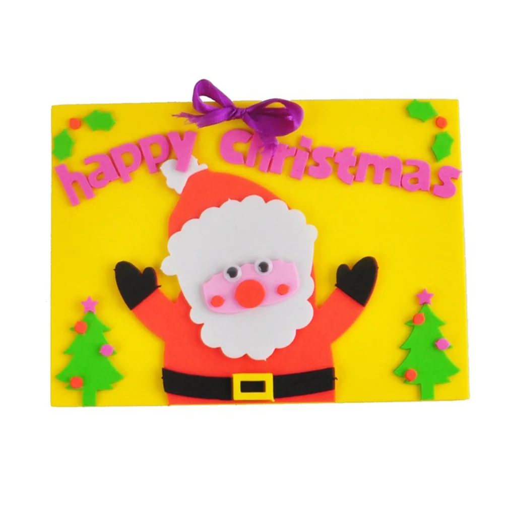 

3Pcs DIY Christmas Cards Craft Supplies Greeting Accessories for Kids Kindergarten Learning and Fun DIY Cards Making