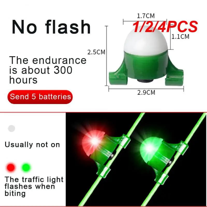 1/2/4PCS Fishing Bite Alarm Night Fishing Accessories Smart Reminder LED Light Fish Bite Alarm Light Outdoor Fishing Tools