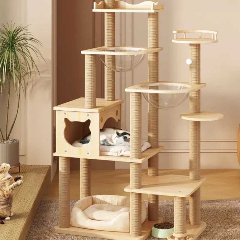 Rascadores de torre de juguete para cama de árbol, productos para mascotas, refugio interactivo para escalada, sofá, Villa, accesorios para Chat