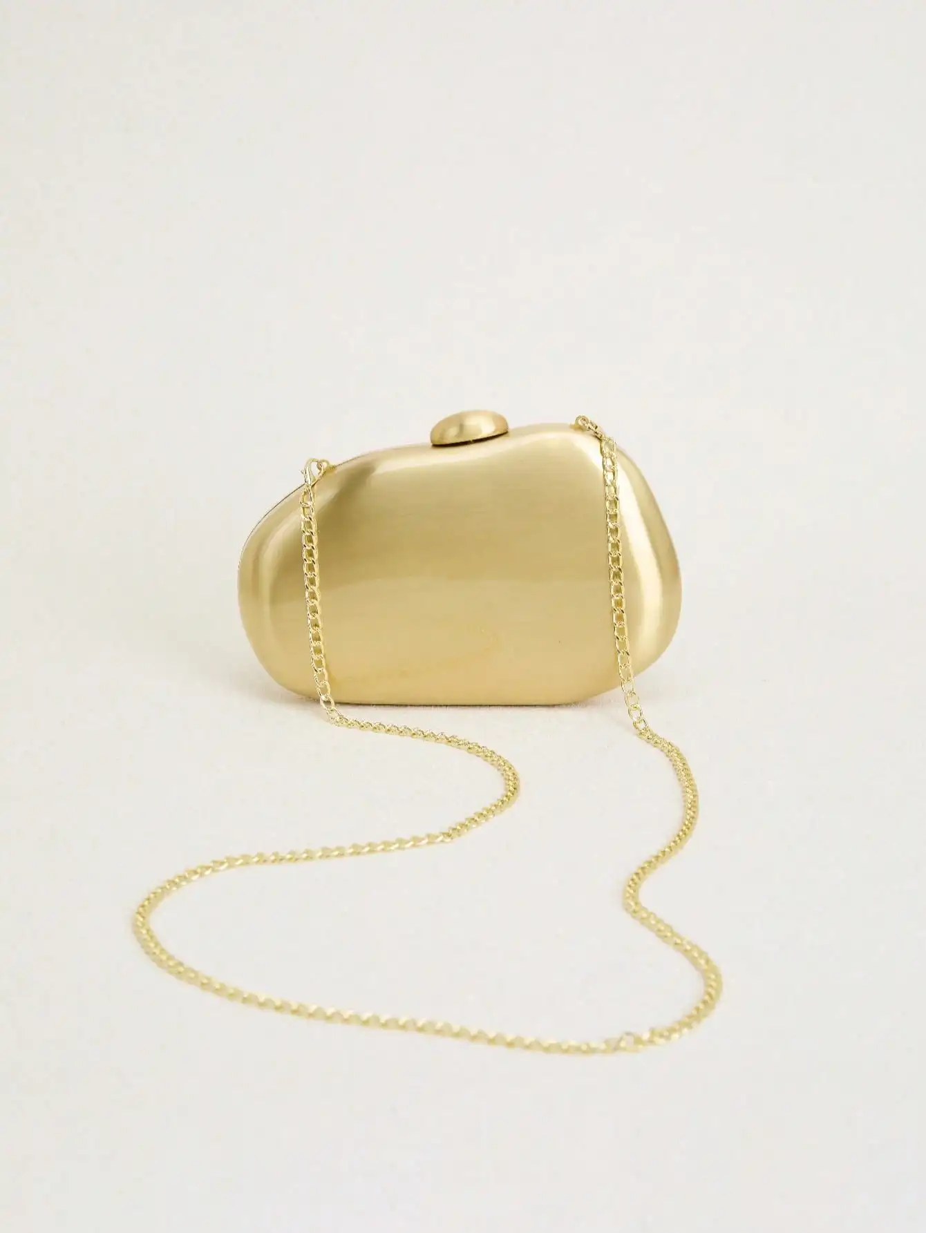 DONGSUO Women metal gold mirror shell bag cute Evening Clutch Bag with strap For Wedding Party small Purses Designer Handbags