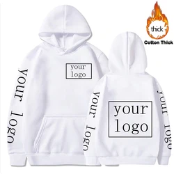 new Your Own Design Thicken Hoodies Brand Logo/Picture Personalized Custom Text DIY Print Sweatshirt Men's Casual Warm Tops