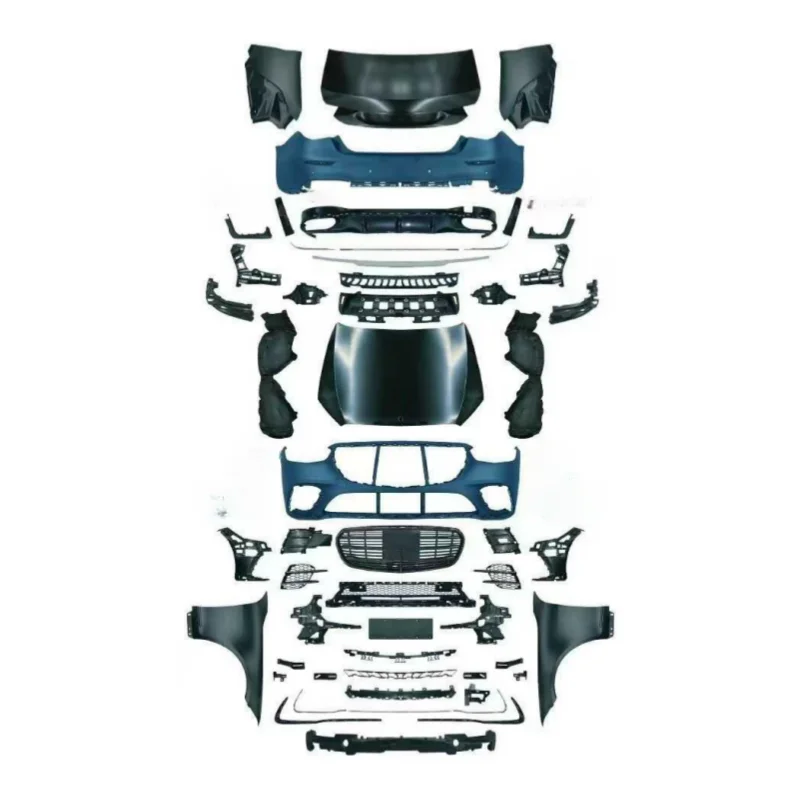 High Quality S450 Style Body Kit With Bumper Hood Headlight Taillight Fender For S Class W221 Upgrade To W223 Tuning Parts