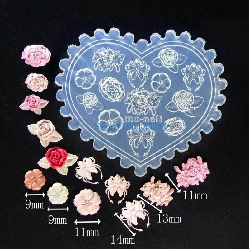 

98km Set of 10 Easy to Use Flower Molds Flexible Art Silicone Epoxy Mould