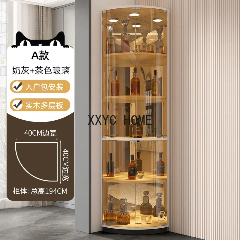 

Свет для гостиной, роскошный высококачественный стеклянный винный шкаф, витрина, бытовой маленький винный шкаф, угловой шкаф
