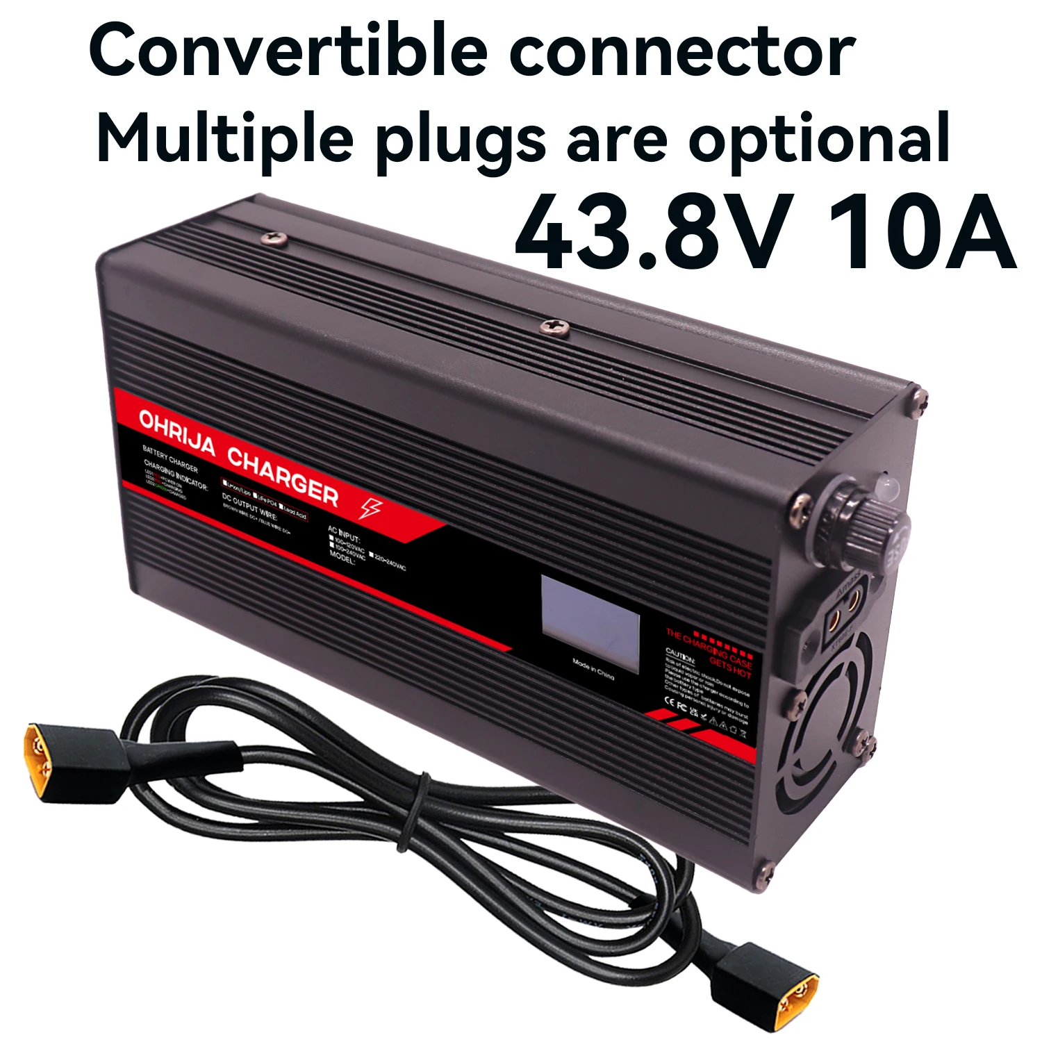 

Быстрое зарядное устройство LiFeP04 43,8 В, 10 А, 12S, OLED-дисплей 38,4 В и сменный разъем, быстрая стабилизация с охлаждающим вентилятором