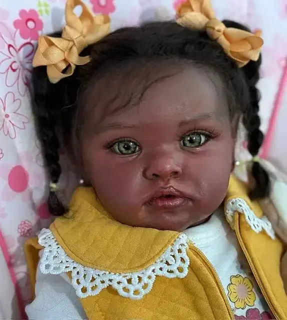 DLS – bébé Chantal Reborn personnalisé de 22 pouces, approvisionnement limité, avec cheveux enracinés à la main, poupée déjà finie avec différentes robes