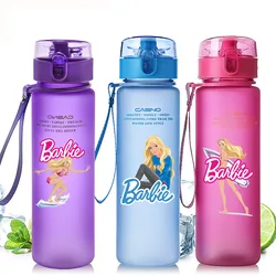 Barbie Custom Made Water Cup bottiglia d'acqua sportiva in plastica smerigliata tazza spaziale portatile montata su auto Cartoon Cute Student Water Bottle