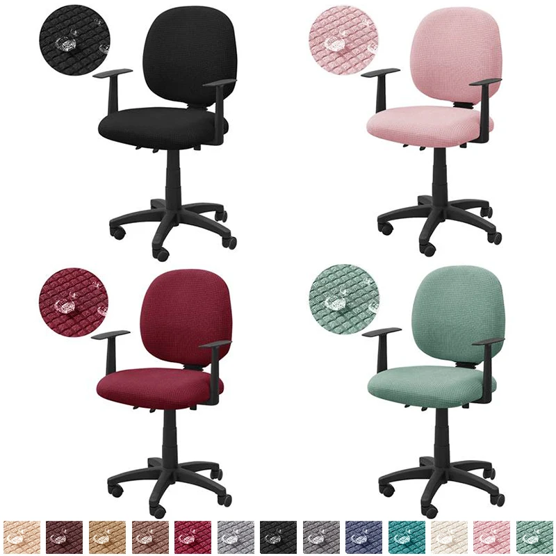 2 teile/satz Split Büro Stuhl Abdeckungen Stretch Rotierenden Computer Sitz Abdeckungen Wasser Abweisend Gaming Stuhl Schonbezüge Einfarbig