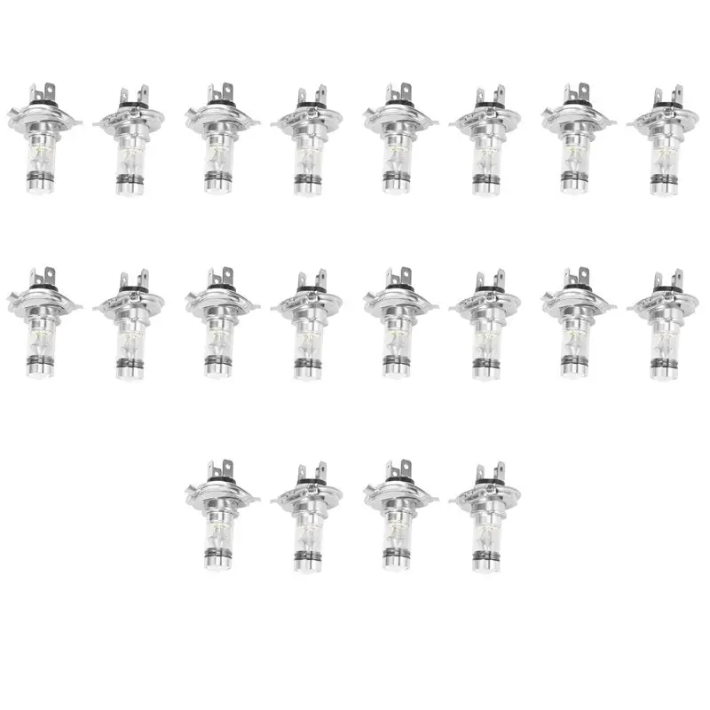 20Pcs High Power Led H4 Hb2 9003 Bulb 100W 20Led Car Fog Light Lamp Headlights 6000K White