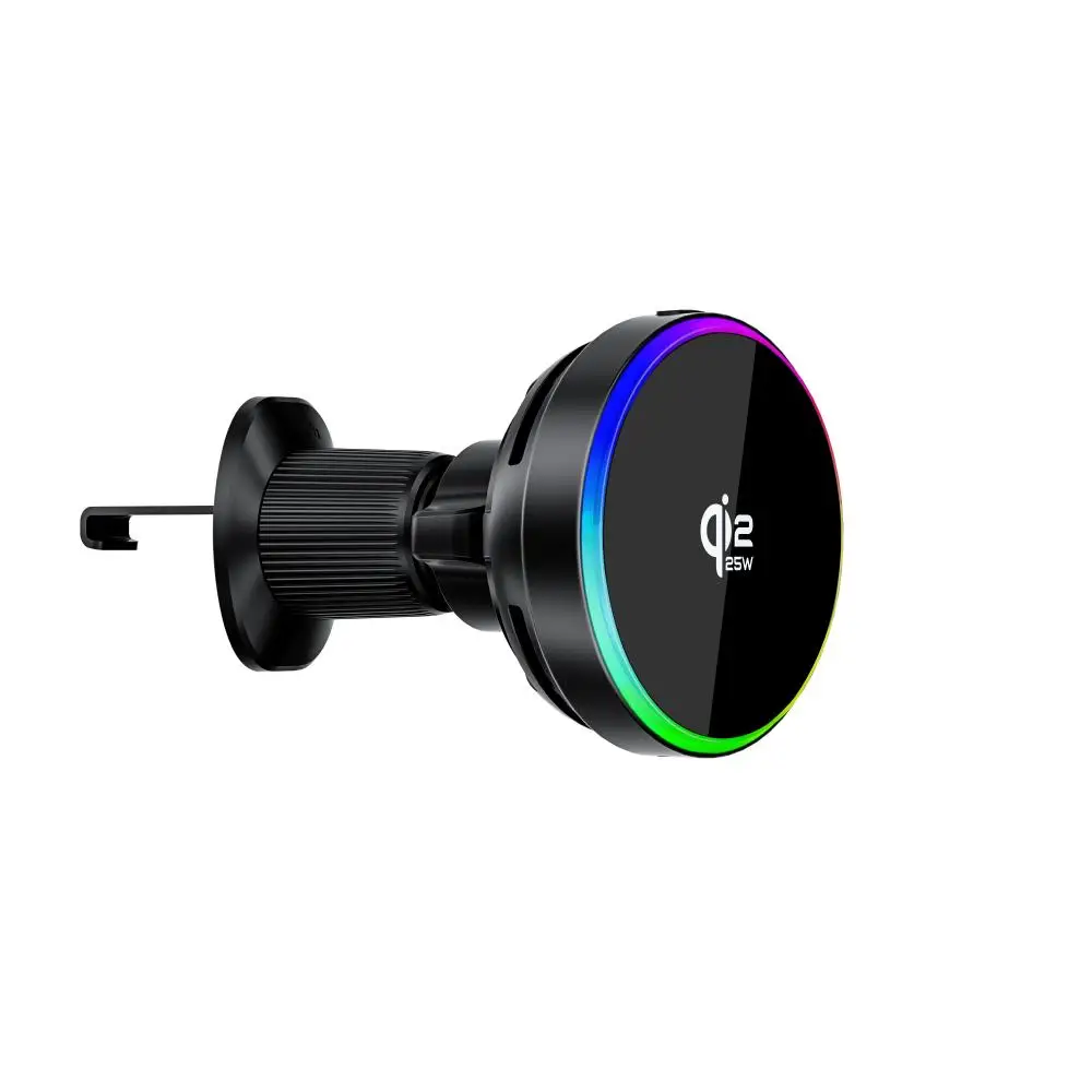 Magnetisches 25W Kabelloses Auto-Ladegerät Lüftungshalterung mit RGB-Ambientebeleuchtung für iPhone 17 16 Pro Max 15 14 13 – Detail 16