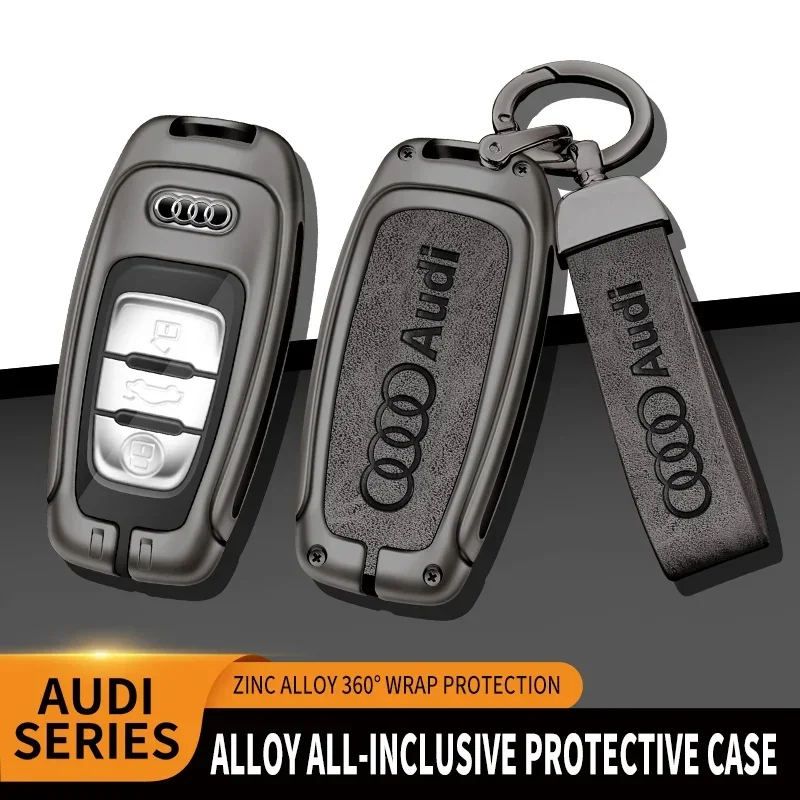 

Car Zinc Alloy Key Case Car Key Chain Metal Key Shell For Audi Allroad Quattro A1 A3 A4 A5 A6 A7 A8 Q5 S3 S4 S5 S6 S7 RS4 RS5