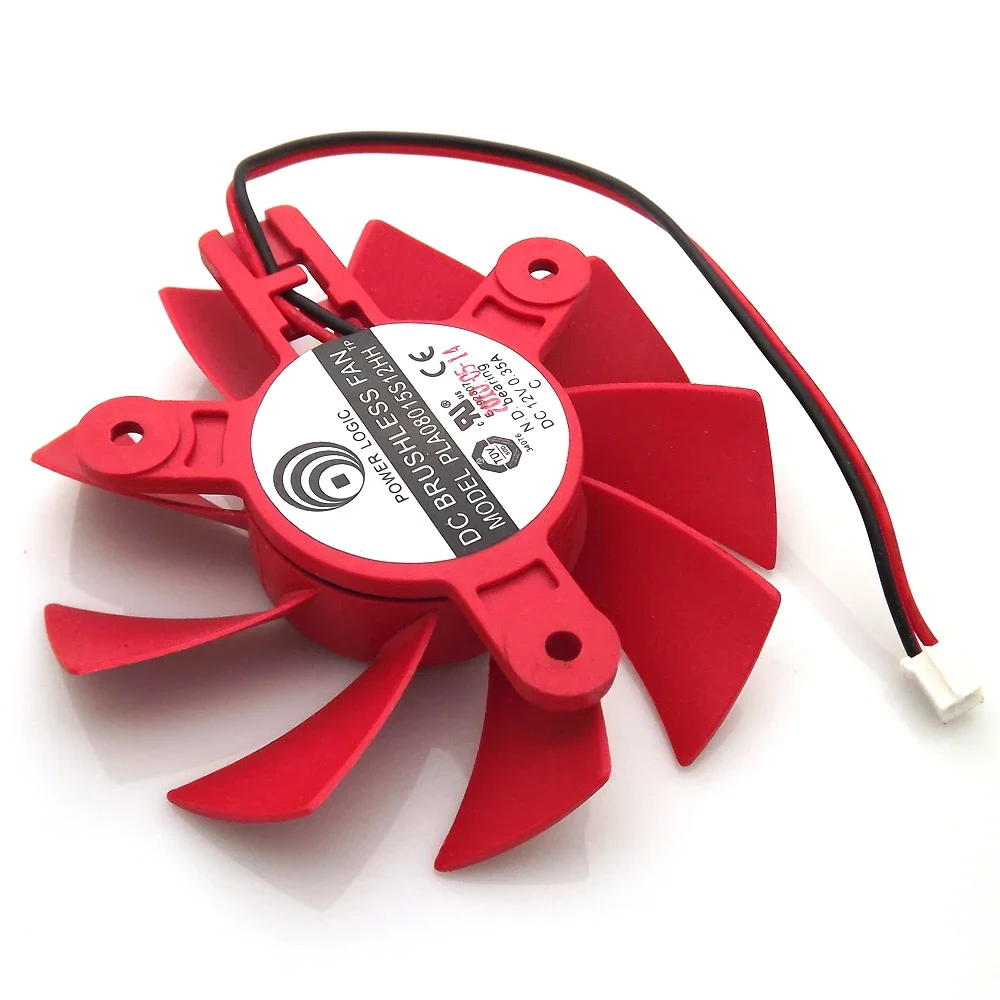 DC BRUSHLESS FAN PLA08015S12HH DC12V 0.35A 2Wire 2Pin 75mm 47x47x47mm VGA Fan For XFX HD5750 Graphics Card Cooling Fan