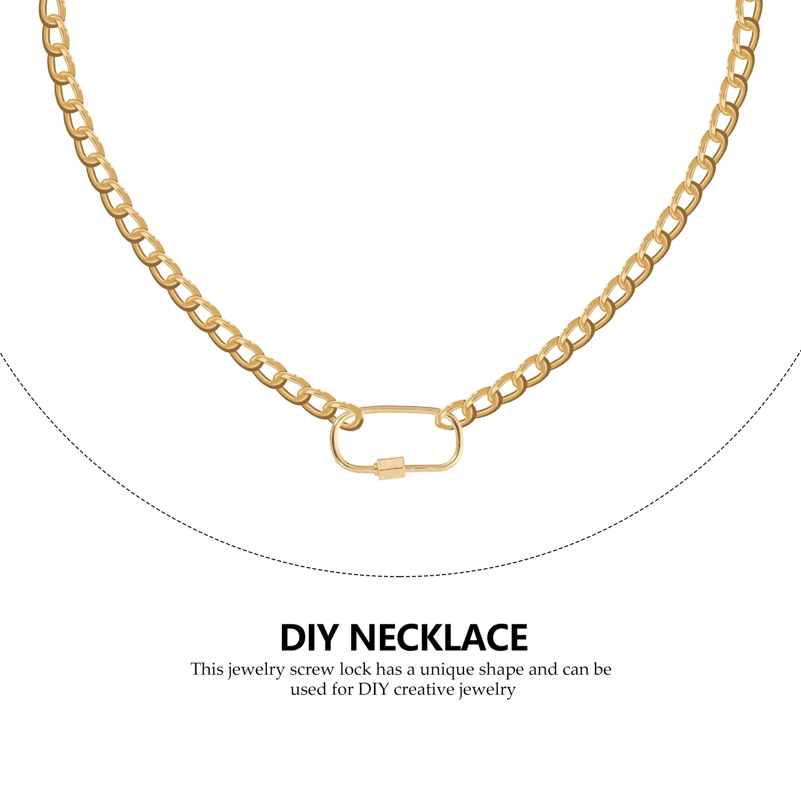 

1pc Oval Screw Carabiner Lock Charm Durable Jewelry Link Connector For Necklaces Bracelets Diy Projects Link Buckle Necklace