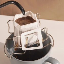 1/3/5pcs Stainless Steel Reusable Holder Japanese Style Disposable Drip Bags Coffee Cup Dripper Baskets Filter Paper Bag Shelf