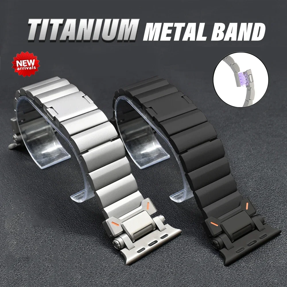 Luxury Titanium Metal Band for Apple Watch Ultra2 49mm Magnetic Strap for Iwatch Series 9 8 7 6 5 SE 45mm 44mm 42mm Men Bracelet