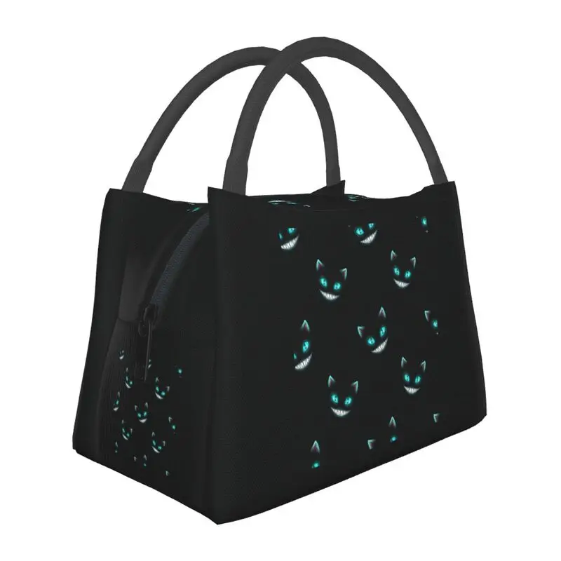 

Alice In Wonderland Insulated Lunch Bags for Work Office Cheshire Cat Leakproof Cooler Thermal Bento Box Women