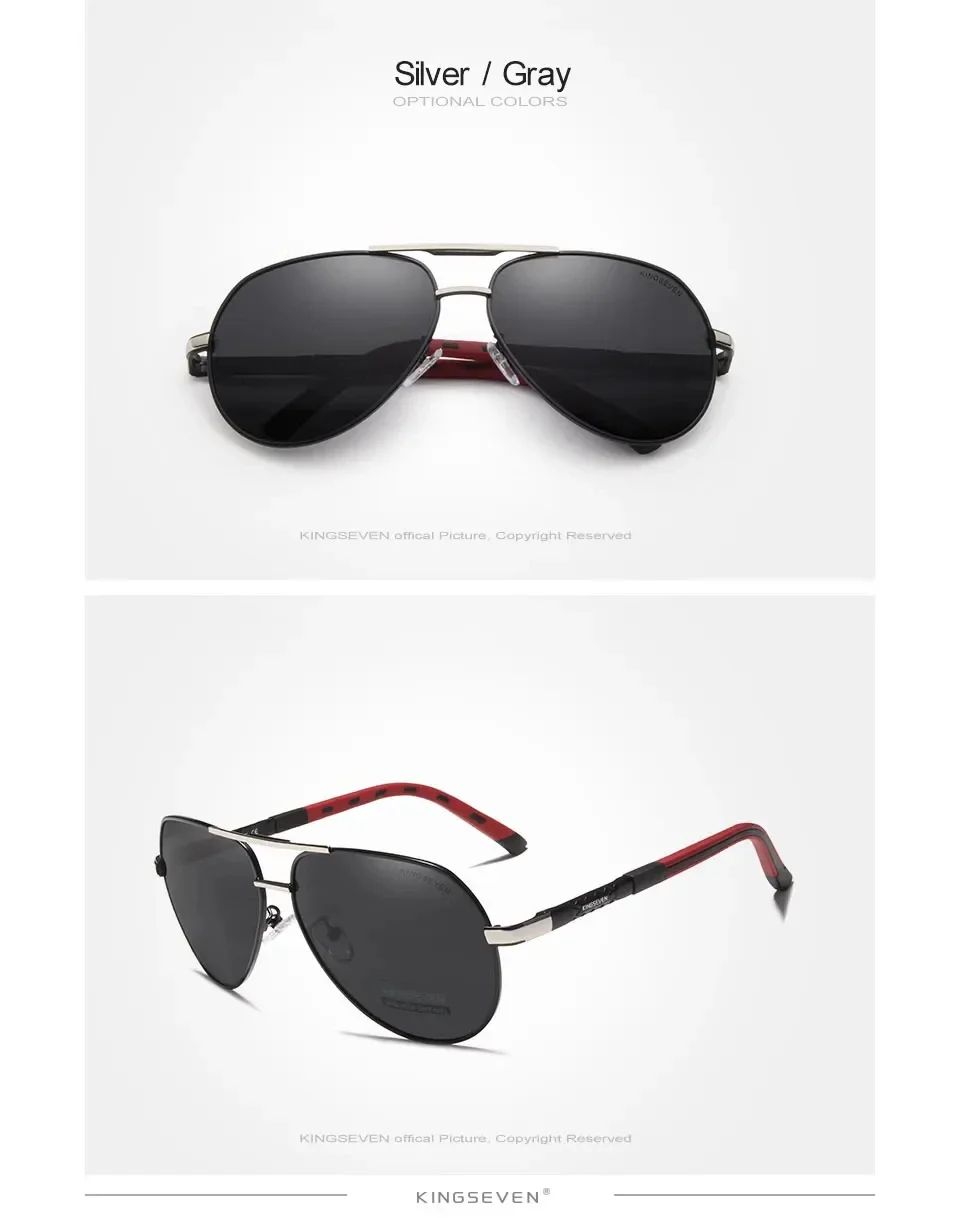 KINGSEVEN Mode Männer Sonnenbrille Luxus UV400 Polarisierte Gläser Frauen Pilot Outdoor Kausalen Männlich Weiblich Angeln Fahren Brillen – Detail 5
