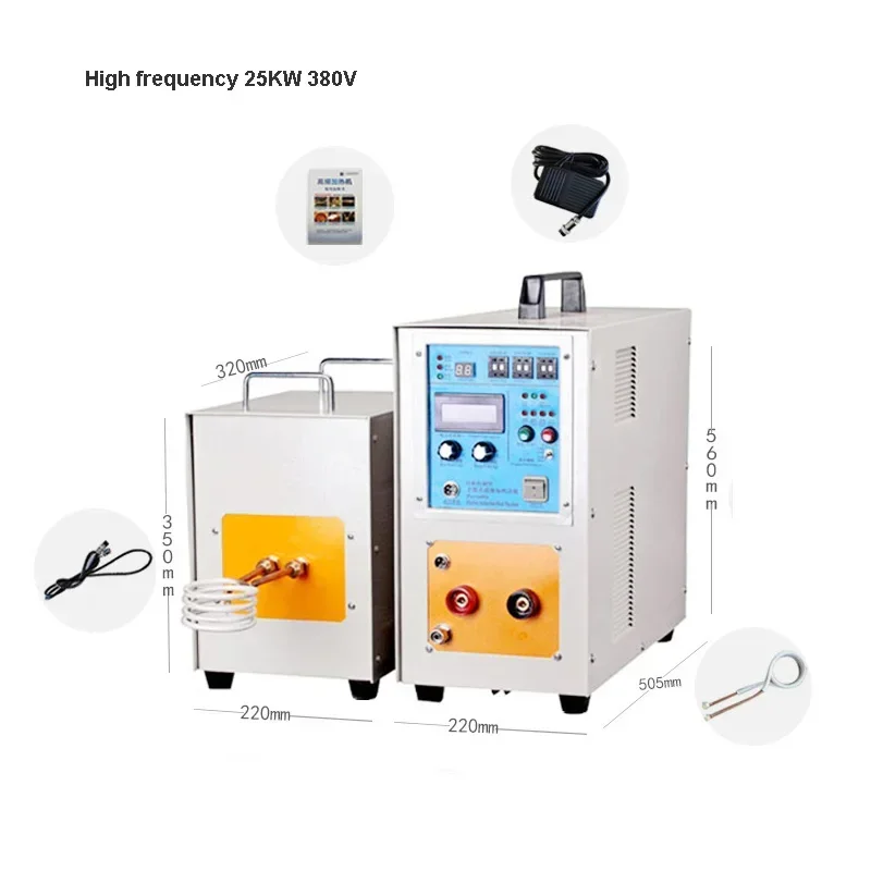 25KW 30-100KHz High Frequency Induction Heater Furnace Induction Heater Silver Gold Melting Furnace With CE