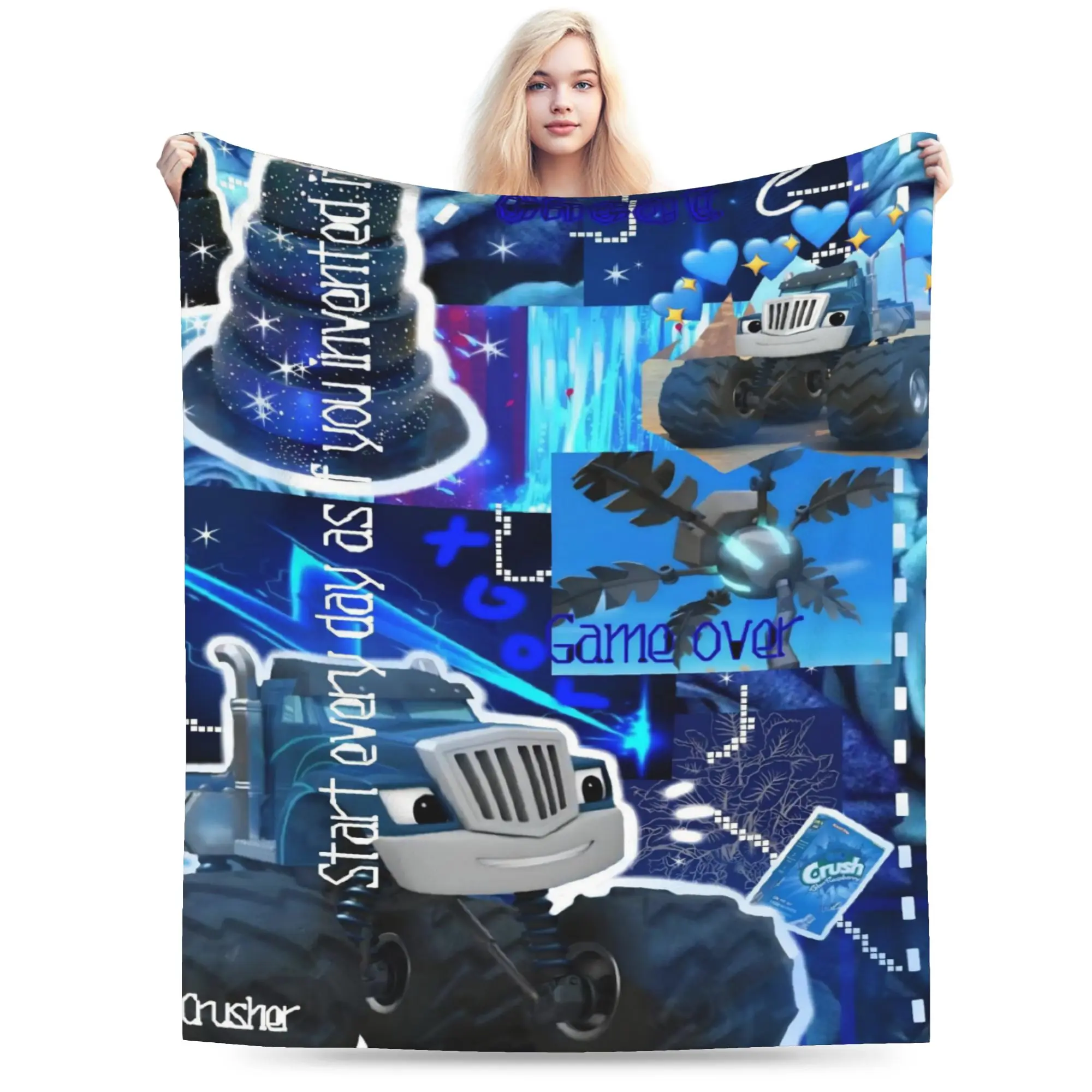 Blaze and the Monster Machines Blanket Multiple Sizes Warm Cozy Fluffy  Throw Blankets for Sofa Couch and Bed