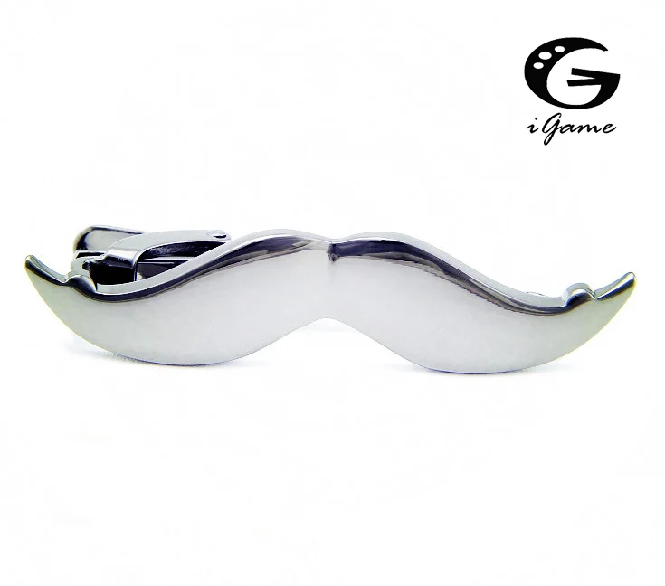 Fermacravatta per baffi iGame Design per barba in materiale ottone Color argento