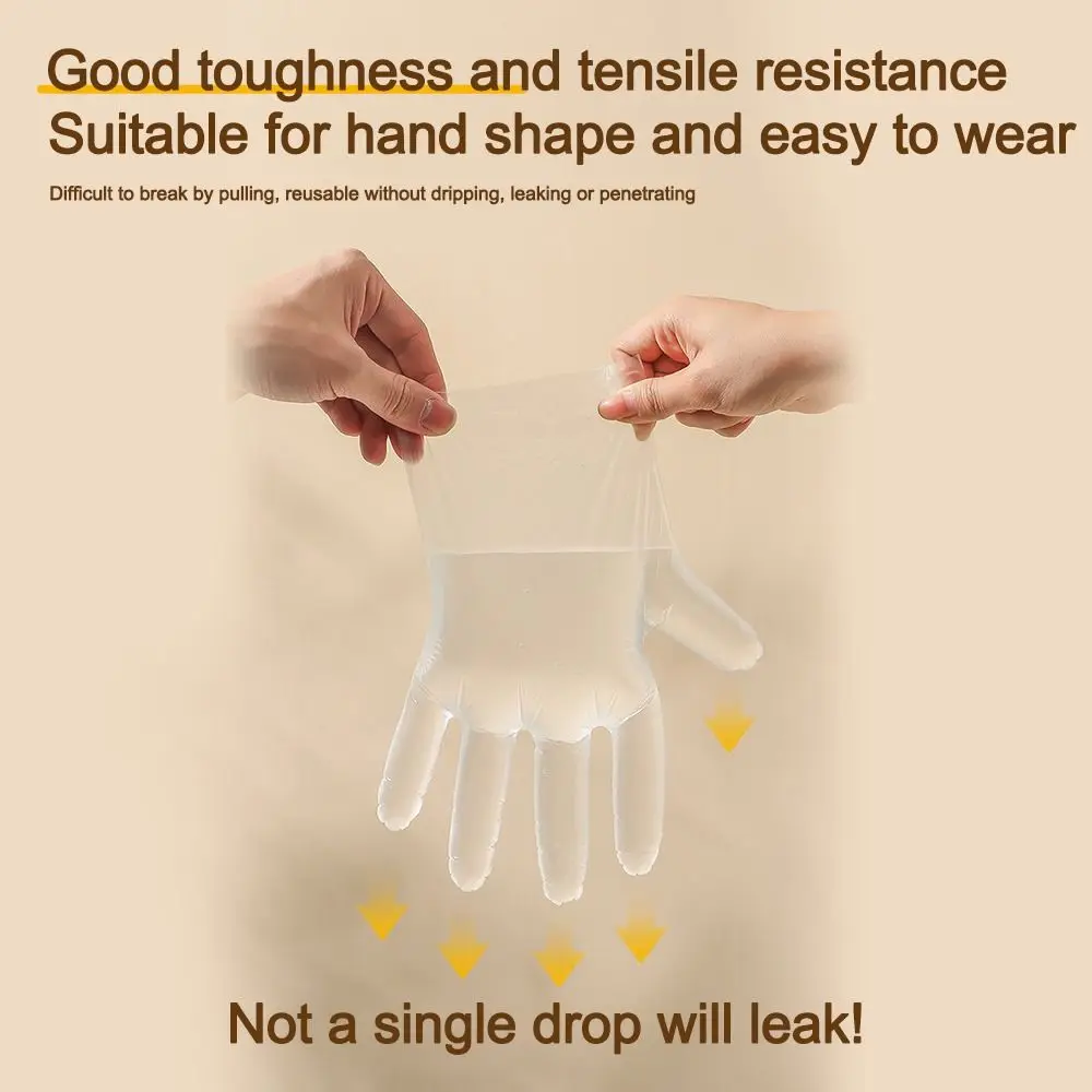 Household Acid Work Safety Disposable Gloves Food Grade TPE Latex Free Gloves Transparent Non-Slip Cleaning Gloves