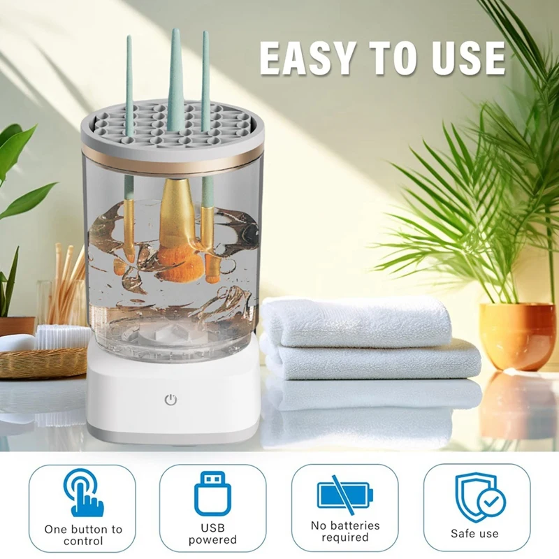 Nettoyeur de pinceaux de maquillage électrique portable avec prise USB, nettoyeur rapide, caoutchouc, machine, livres