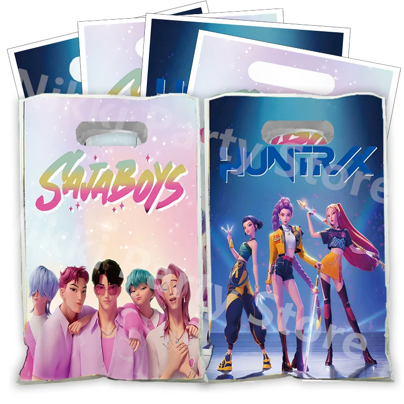 

Kpop Demon Hunters Party Bags 16.5*25cm Sajaboys Candy Bag Loot Bag Birthday Party Supplies Decorations Girl Gift Party Favors