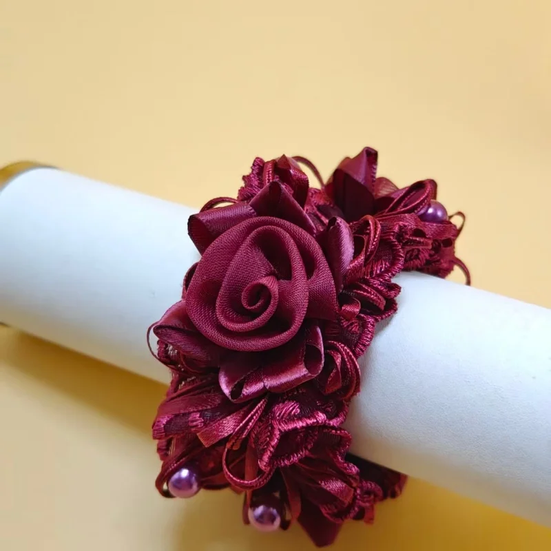 Haargummis Kopf Blume Gummi Gummibänder Pеkuuки Mohamedс Zubehör Para El Cabello Haarschmuck für Frauen – Detail 10