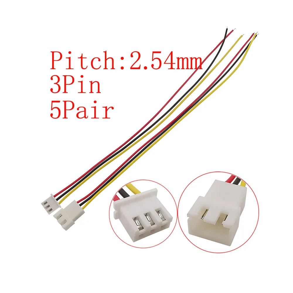 10 Stück Micro JST XH 2,54 mm Rastermaß 2/3/4/5/6 Pin Stecker / XH2,54 Buchse Verlängerungskabel Draht Kabelstecker 20 cm 26 AWG