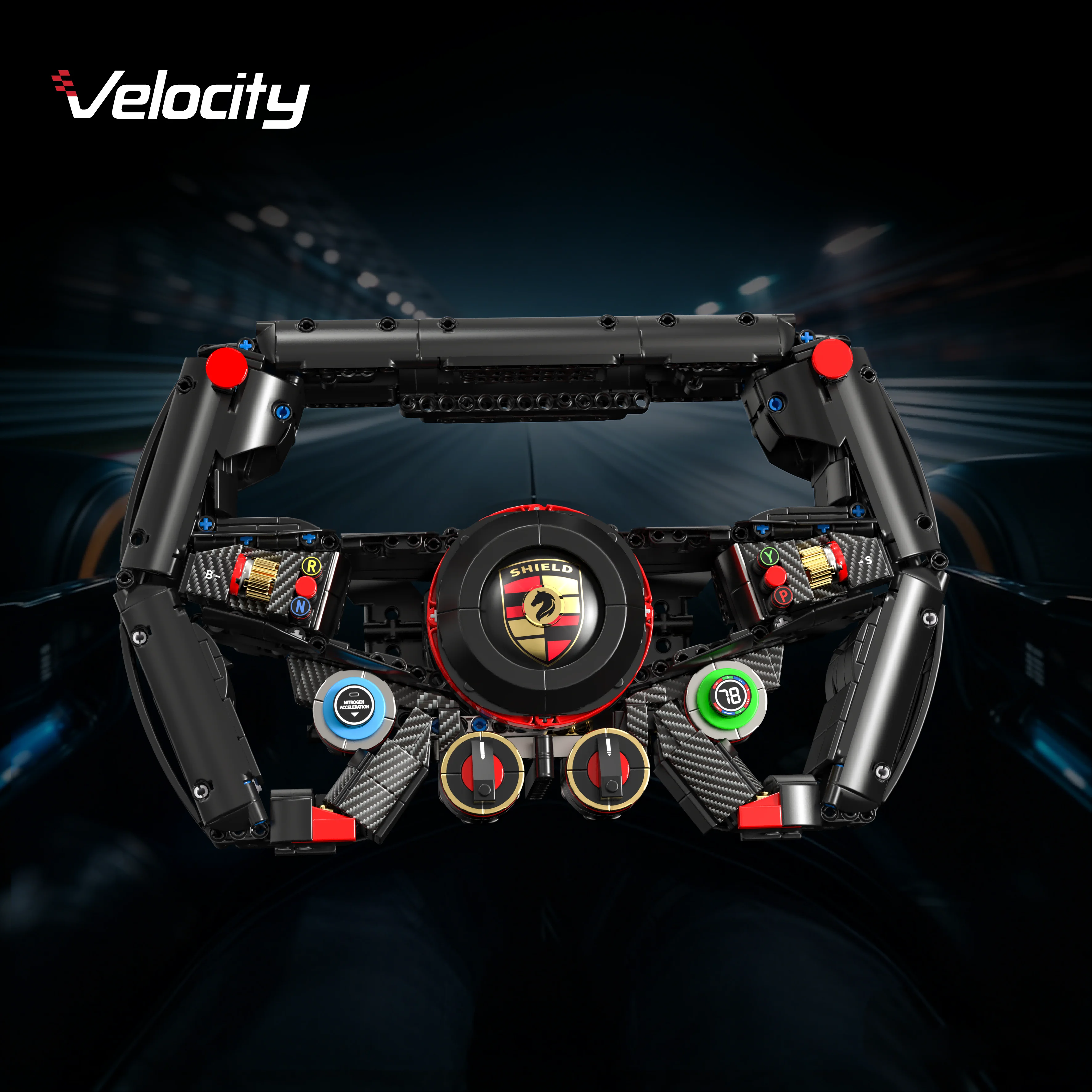 

Конструктор MOC: Руль для гоночного автомобиля, модель Technic, сборка своими руками, держатель для телефона, креативный подарок для взрослых