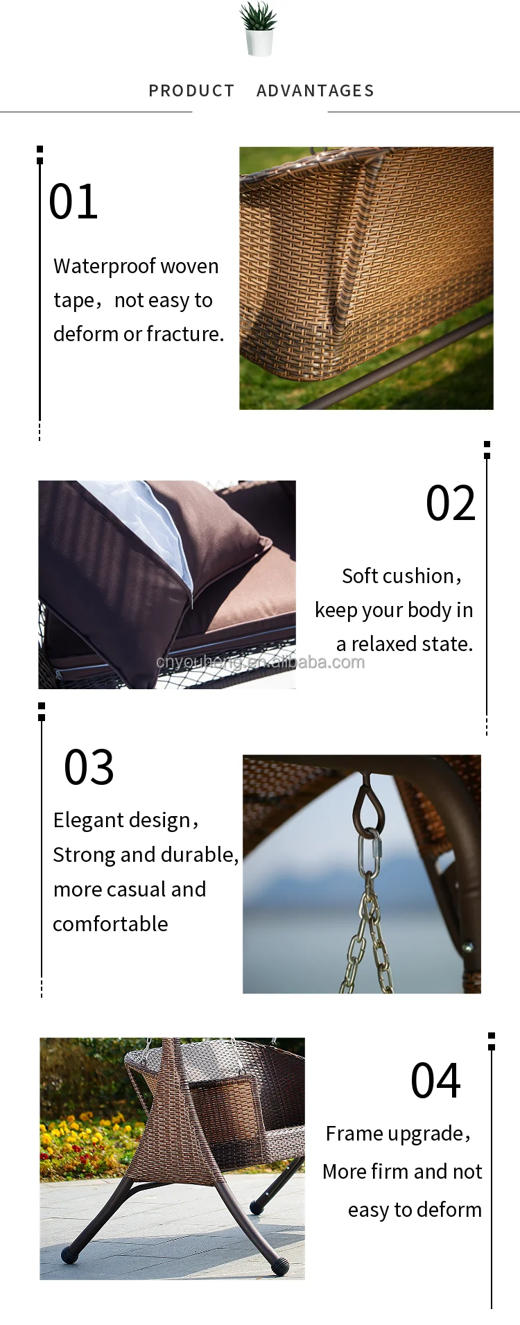 ポータブルフライングハンモックパティオスイング、キャノピー付き、販売中、バードネストベビーブランコ、ガーデンラタンブランコハンモックハンギングチェア