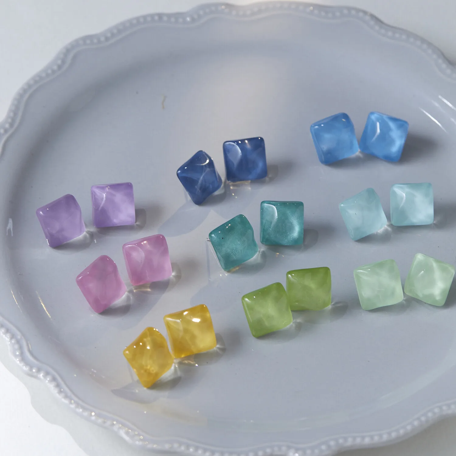 

Water Ripple Summer Colorful Water Ripple Series Multi-Color Optional Earrings Ear Clips Mosquito Coil Plate