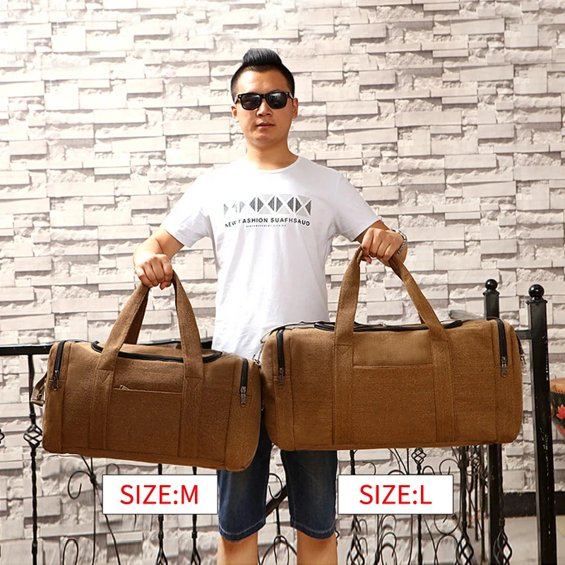 Canvas Man Travel Bags Large Capacity Multifunctional Portable Travel Duffel Handbag Luggage Bag Weekend Bag XA193K