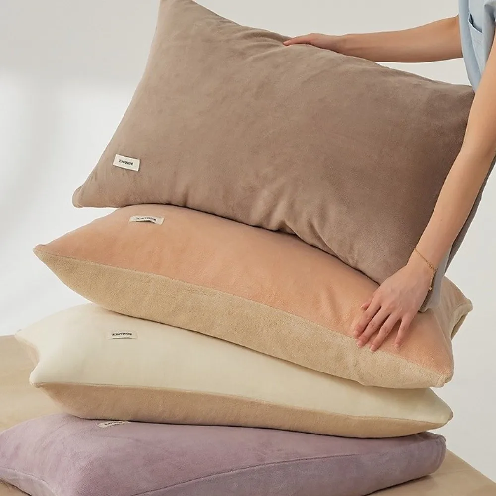 

2PCS 48x74cm Milk Velvet Pillowcase Soft Breathable Pillowcase Cover Comfortable Solid Color Pillow Case Autumn and Winter