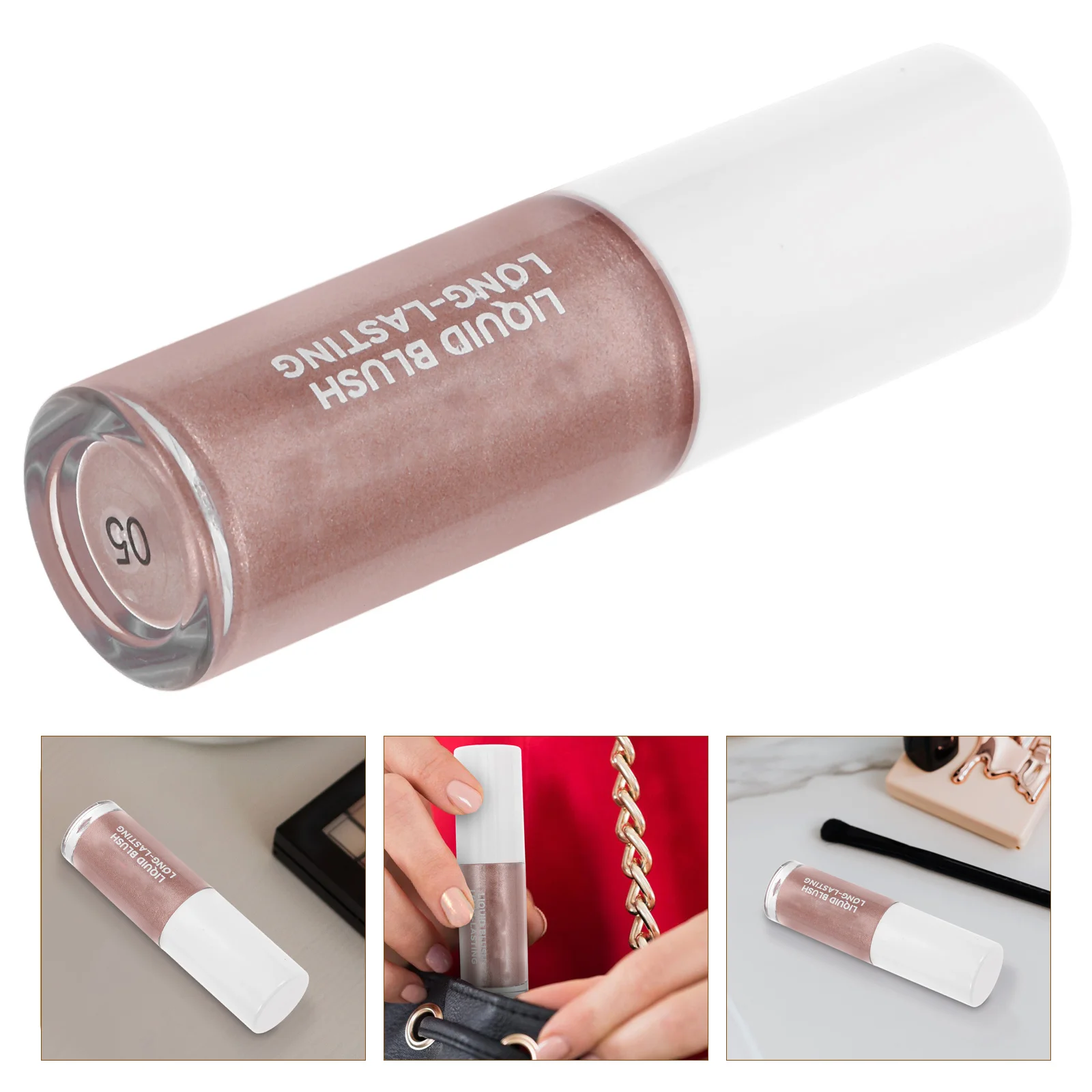 บลัชออนเนื้อลิควิดติดทนนาน ให้แก้มเปล่งประกายอย่างเป็นธรรมชาติ เครื่องสำอางสไตล์เกาหลี บลัชออนพกพาขนาดเล็ก พาเลทบลัชออนอเนกประสงค์