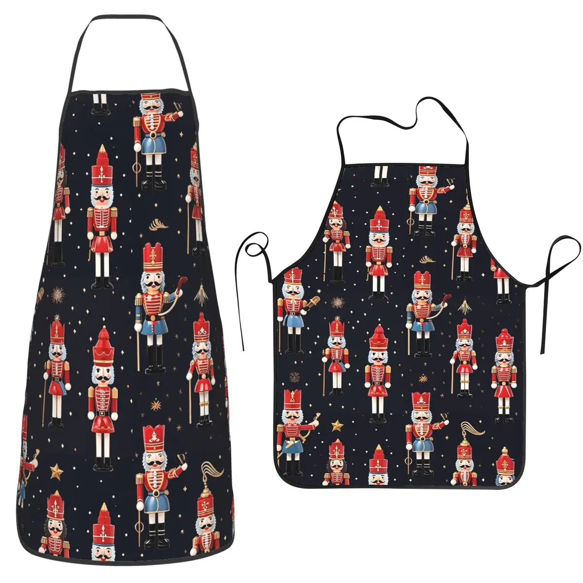 

Christmas Nutcrackers Soldier Aprons Chef Cooking Tablier Sleeveless Bib Kitchen Cleaning Pinafore for Women Men Gardening
