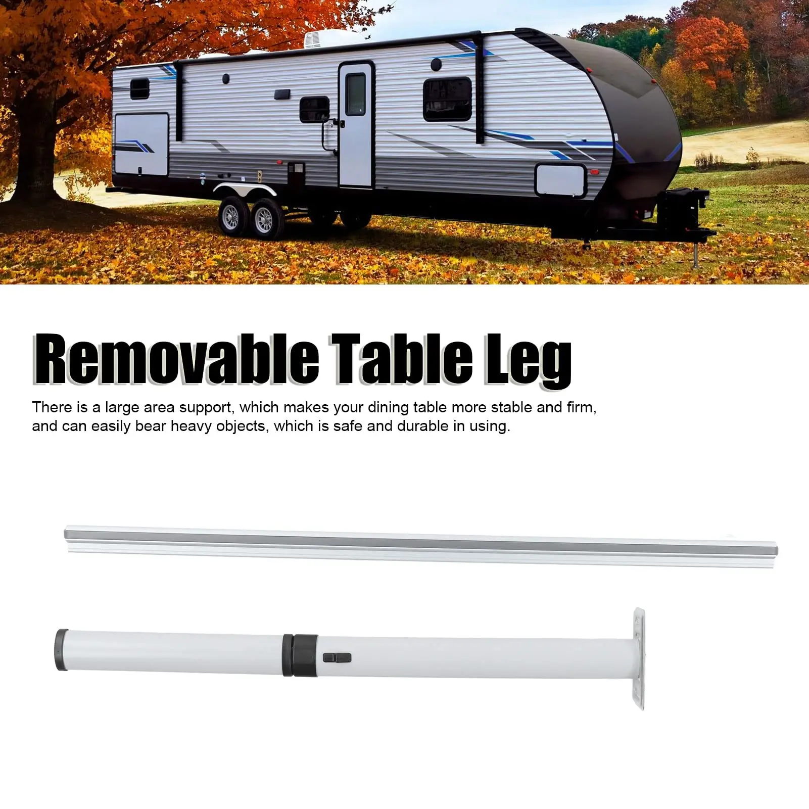 73CM Folding Table Leg Detachable Aluminum Alloy Table Stand for Camper Van Caravan RV