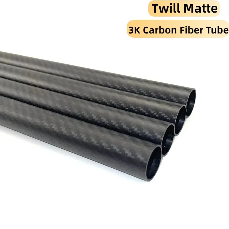 1Pc Twill Matte Carbon Fiber Tube 3k Full High Strength Pipe Length 500mm Diameter 5mm to 30mm for RC Model Parts DIY Usage