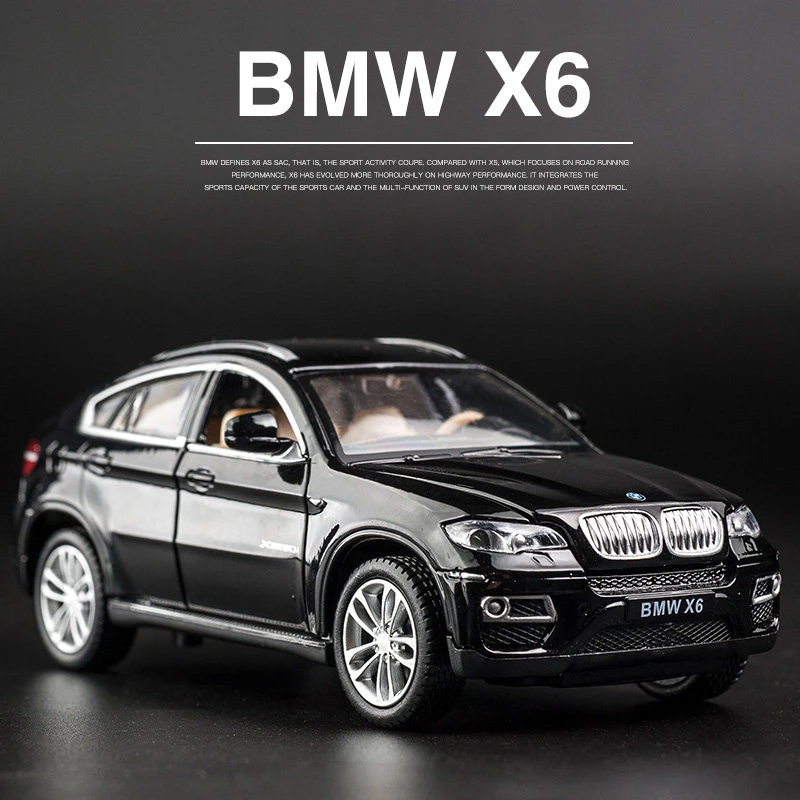 1:32 bmw x6 suv liga modelo de carro diecasts & veículos de brinquedo metal modelo de carro de brinquedo alta simulação som e luz coleção presente